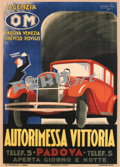 autorimessa vittoria padova italy vintage french advertising