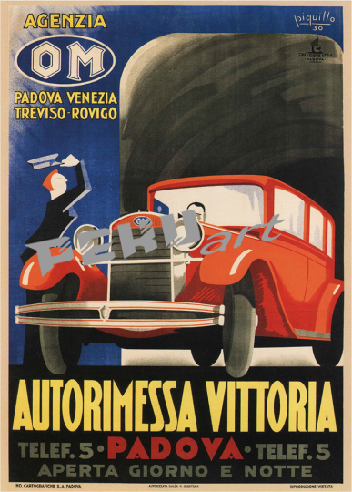 Autorimessa Vittoria Padova Piquillo 1930 vintage automobile 