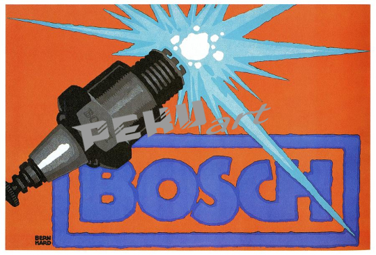 bosch spark plug vintage advertising  minimal industri 