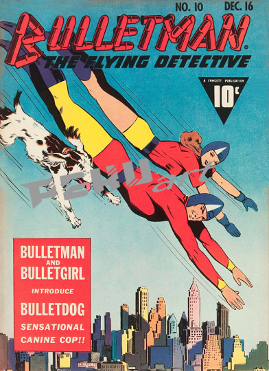 bulletman bulletdog bullet girl comic superhero post