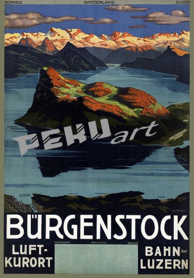 burgenstock lake lucerne switzerland retro  vintage tr