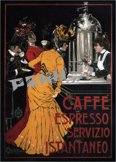 caffe espresso servizio istantaneo vintage advertising 