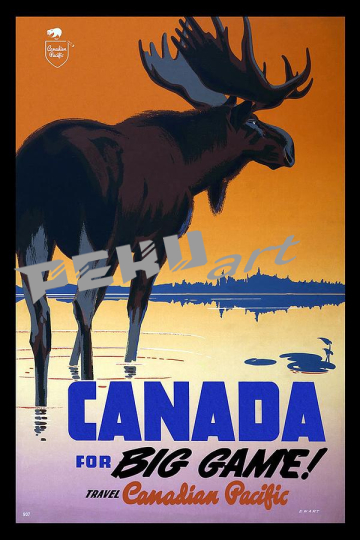 canada for big game travel canadian pacific moose retro trav