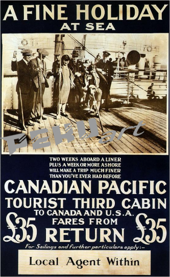 canadian pacific a fine holiday at sea retro  v