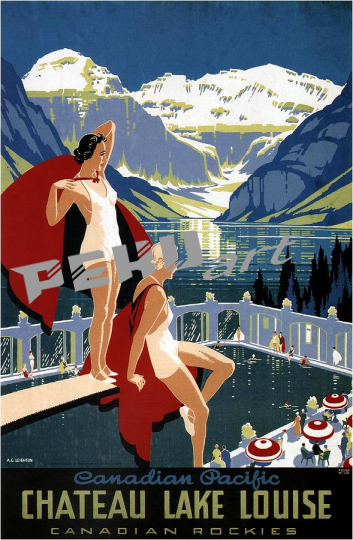 canadian pacific chateau lake louise canadian rockies retro 