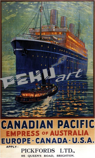 canadian pacific empress of australis steamship retro travel