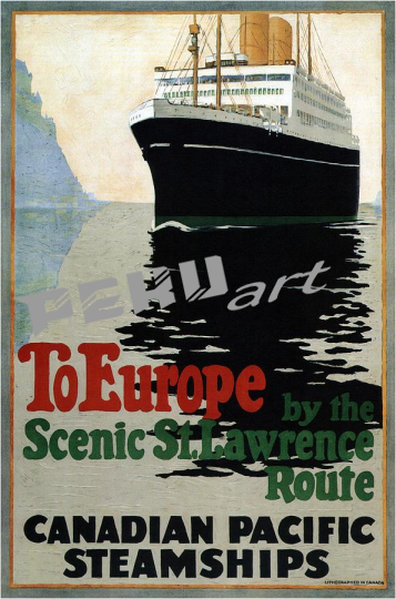 canadian pacific steamships to europe by the stlawrence rout