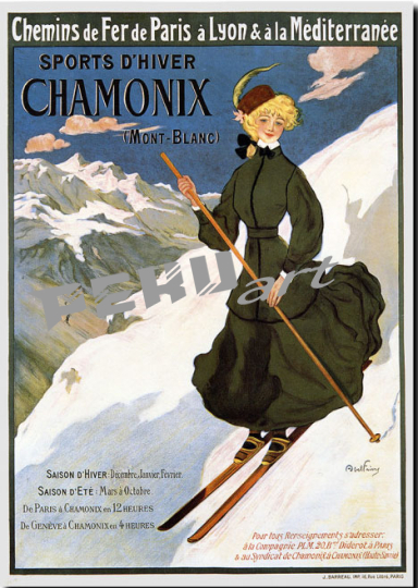Chamonix Lady Skier Ski 