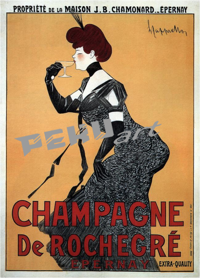 champagne de rochegre epernay france vintage advertising pos