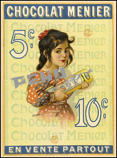Chocolat Menier, 5 c[entimes] - 10 c[entimes]. En vente partout 