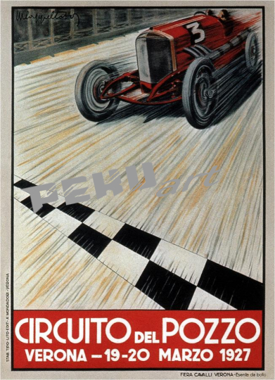 circuito del pozzo automobile racing 1927 verona italy retro