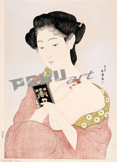 hashiguchi-goyo-1880-1921-a-woman-applying-makeup-japan-1918