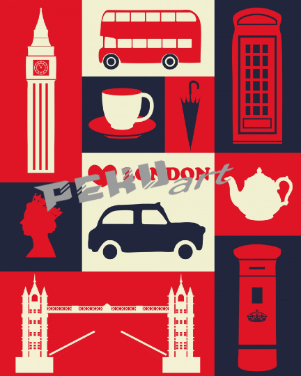 london-landmarks-travel-poster