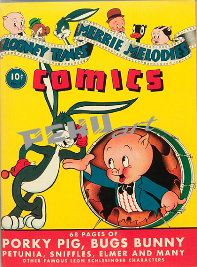 looney tunes porky pig bugs bunny comic cover wall a