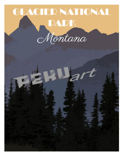 montana-glacier-park-travel-poster