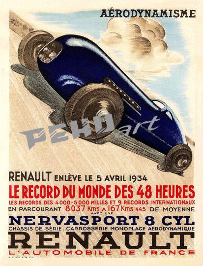 Renault-Aerodynamic-vintage-automobile-poster-museum-outlets