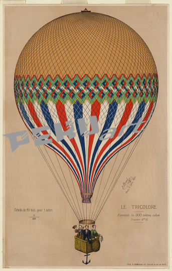 Tricolor hot air balloon 