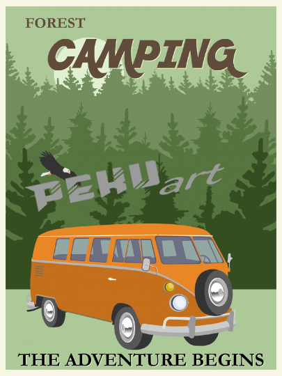 vintage-forest-camping-poster