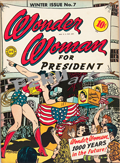 wonder woman for president comic book art 